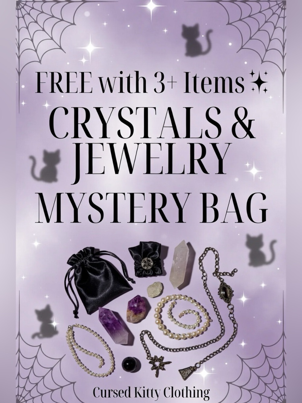 FREE WITH 3+ ITEMS  CRYSTALS & JEWELRY MYSTERY BAG